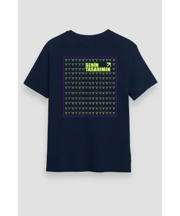 Arka Oversize T-shirt 24/1 Düz - Lacivert