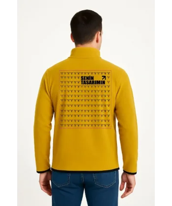 Arka Polar Kazak Dik Yaka - Sarı