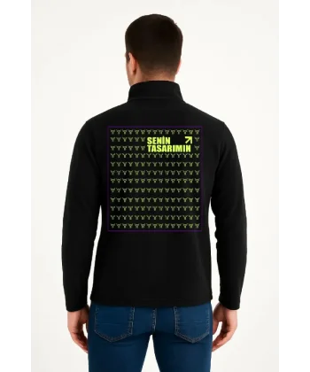 Arka Polar Kazak Dik Yaka - Siyah