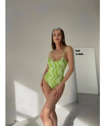 Askılı Desenli Mayo