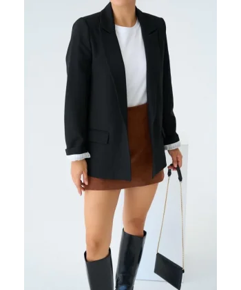 Astarı Çizgili Ceket  iyah