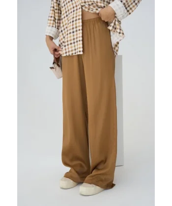 astikli Pantolon  Taba