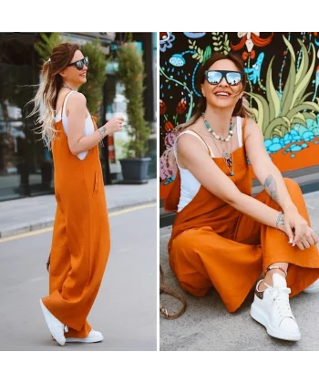 Atlet Dahil Aerobin Kumaş Tulum