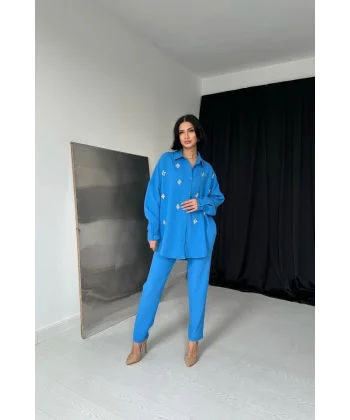 avi Gömleği Taşlı Fitilli Takım