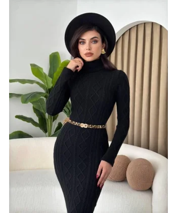 Avila Boğazlı Triko Elbise