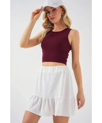 Ayrobin Mini Etek 8054 - Beyaz