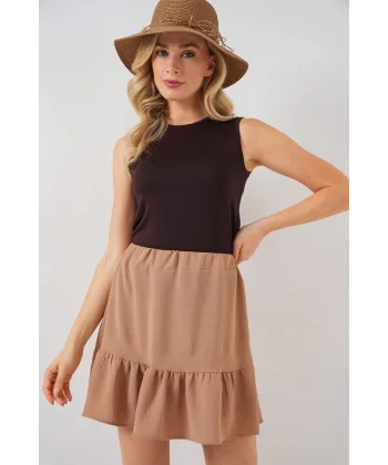 Ayrobin Mini Etek 8054 - Camel