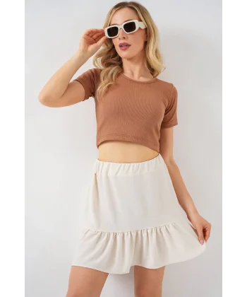 Ayrobin Mini Etek 8054 - Ekru