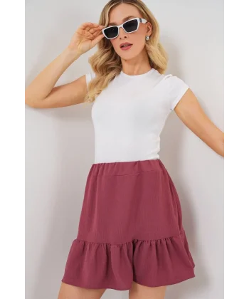 Ayrobin Mini Etek 8054 - Gül Kurusu