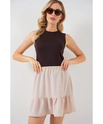 Ayrobin Mini Etek 8054 - Krem