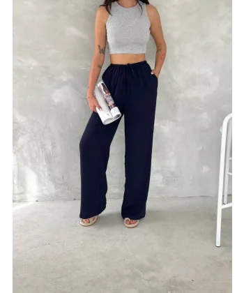 Ayrobin Oversize Kadın Pantalon - Lacivert