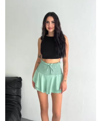 Ayrobin Şortlu Etek - Su Yeşili