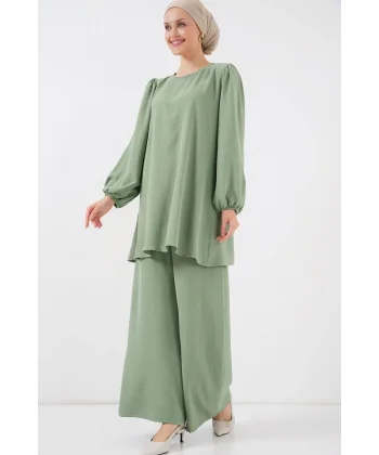 Ayrobin Tunik Pantolon Alt Üst Takım 6712 - Çağla