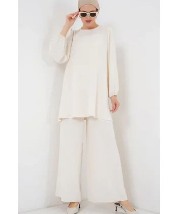 Ayrobin Tunik Pantolon Alt Üst Takım 6712 - Ekru
