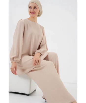 Ayrobin Tunik Pantolon Alt Üst Takım 6712 - Krem