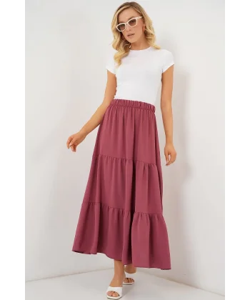 Ayrobin Uzun Etek 8048 - Gül Kurusu