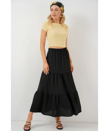 Ayrobin Uzun Etek 8048 - Siyah