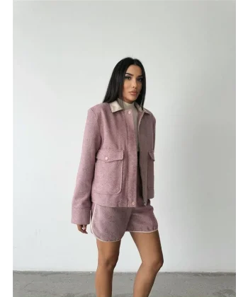 BAIKIRTI KAŞE FERUARI CEKET KIA  Gül Kurusu