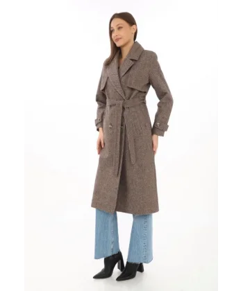 Balık ırtı Kaşmir Uzun Kaşe Kaban  Vizon