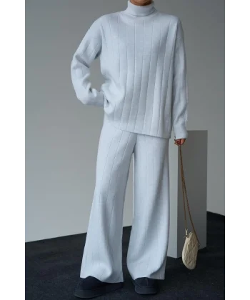 Balıkçı Yaka Triko Takım  Karmelanj