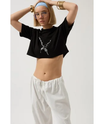 Baskılı Crop Thirt