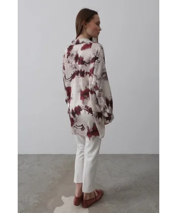 Baskılı Gömlek  acivert