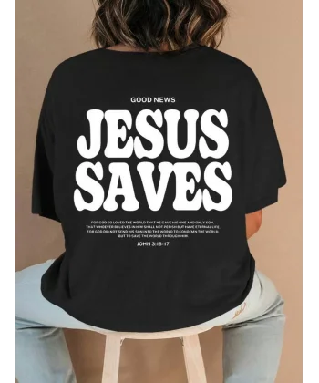 Baskılı Kadın T-shirt - Siyah