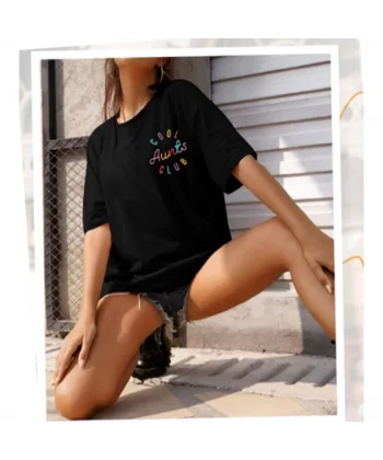 Baskılı Kadın T-shirt - Siyah