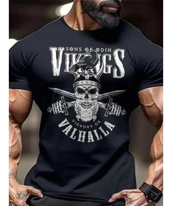 Baskılı Oversize Bisiklet Yaka T-shirt - Siyah