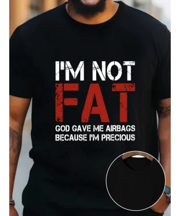 Baskılı Oversize Bisiklet Yaka T-shirt - Siyah