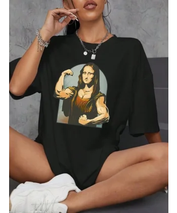 Baskılı Oversize Tshirt  iyah