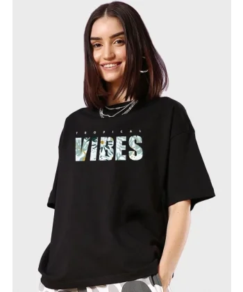 Baskılı Oversize Tshirt  iyah