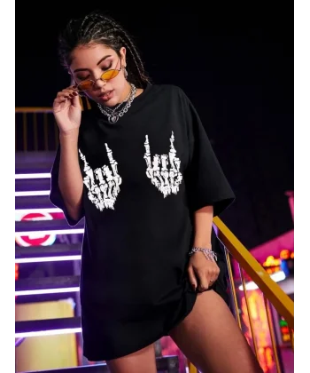 Baskılı Oversize Tshirt  iyah