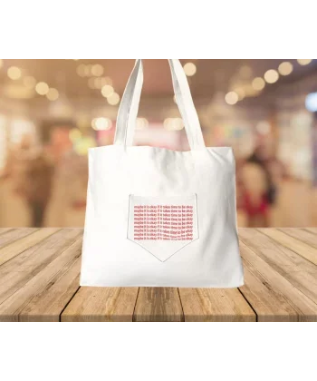 Baskılı Piknik ve Deniz Cepli Fermuarlı Çanta - Beyaz