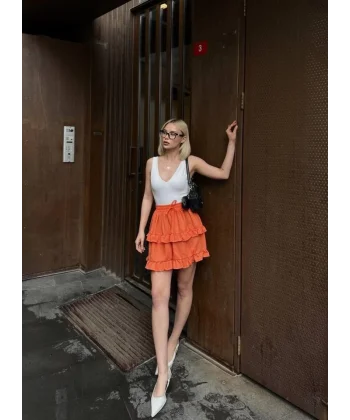 BE ATİKİ KAT FIRFIR DETAYI KIA ETEK  Turuncu