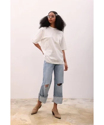 Beatrice Geçiş Baskılı Tişört 8017-8