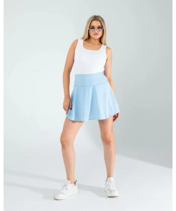 Bebe Mavi Keten Şort Etek