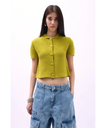 Bebe Yaka Düğmeli Bluz