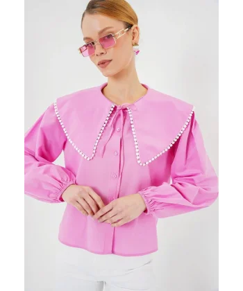 Bebe Yaka Gömlek 20314 - Pembe