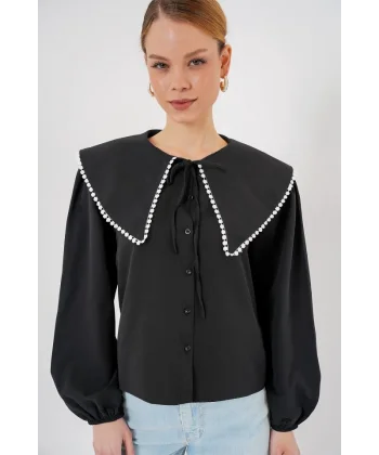Bebe Yaka Gömlek 20314 - Siyah