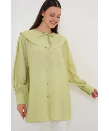 Bebe Yaka Uzun Tunik 5967 - E.Yeşil