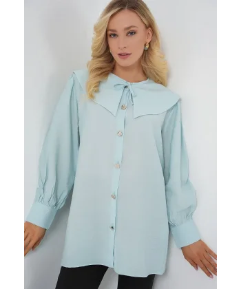 Bebe Yaka Uzun Tunik 5967 - Turkuaz