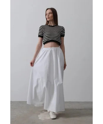Belden astikli A Kesim Etek  Beyaz