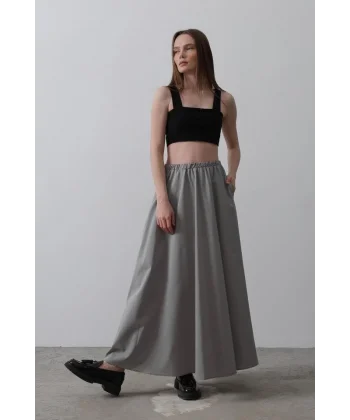 Belden astikli A Kesim Etek  Gri