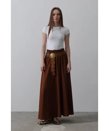 Belden astikli A Kesim Etek  Kahve