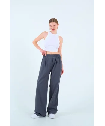 Beli astikli Palazo Pantolon  Antrasit