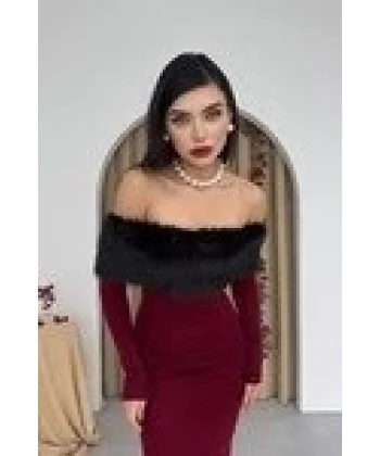 Bestia traplez Tüy Detaylı Elbise