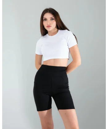 Beyaz Fitilli Kaşkorse Mini Bluz