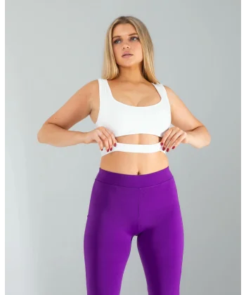 Beyaz Önü Kurdeleli Askılı Dalgıç Crop