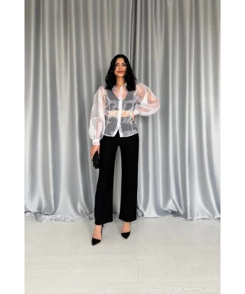 Beyaz Organze Gömlek